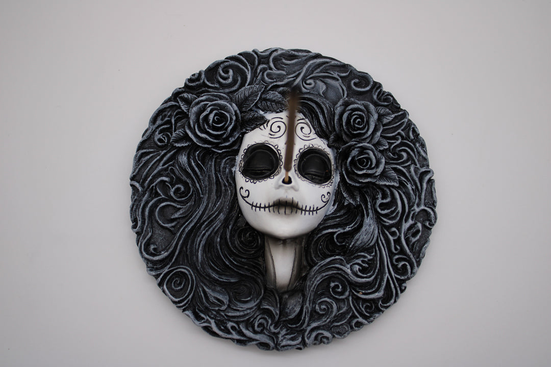 Day Of The Dead Round Incense Burner