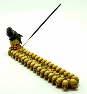 Raven with Skulls Incense Boat