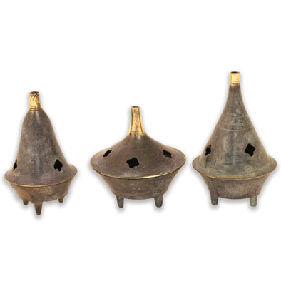 Small patina brass burner